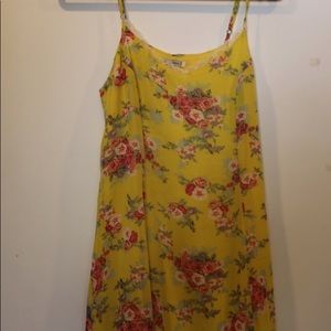 yellow floral sun dress